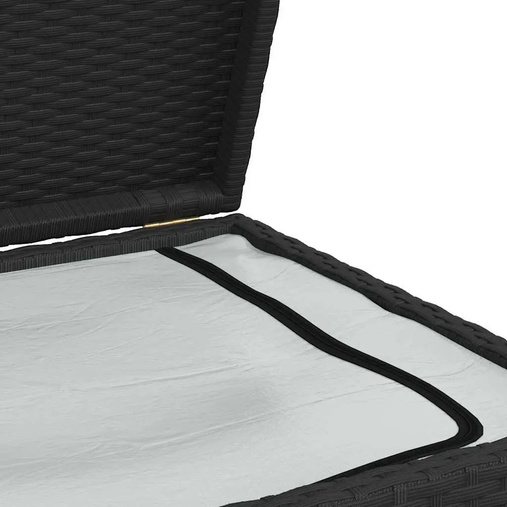 Garden Storage Box PE Rattan 120 x 50 x 60 cm Black Outdoor Patio Waterproof Furniture