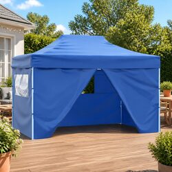 High-Quality Foldable Pop-Up Tent 3x4.5m with Blue Canopy