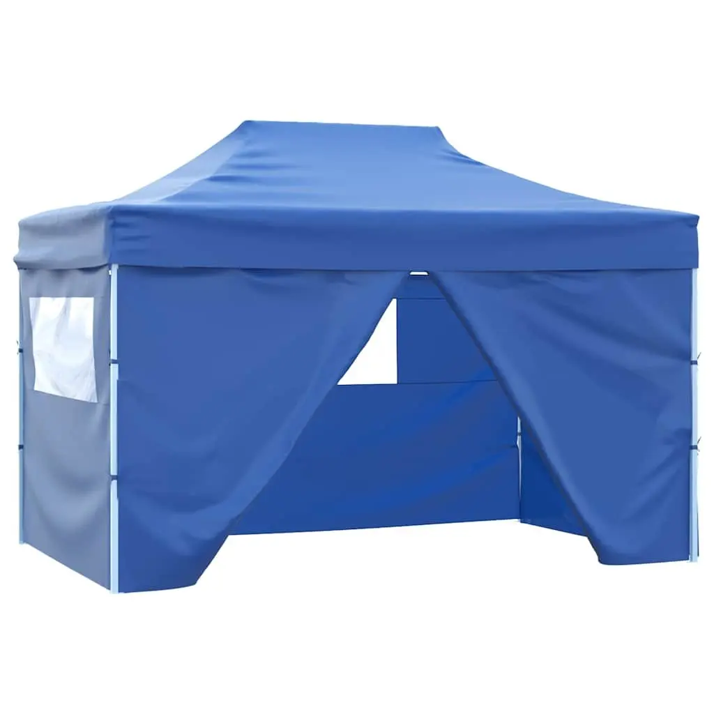 Foldable Pop-Up Tent 3x4.5m with Blue Canopy
