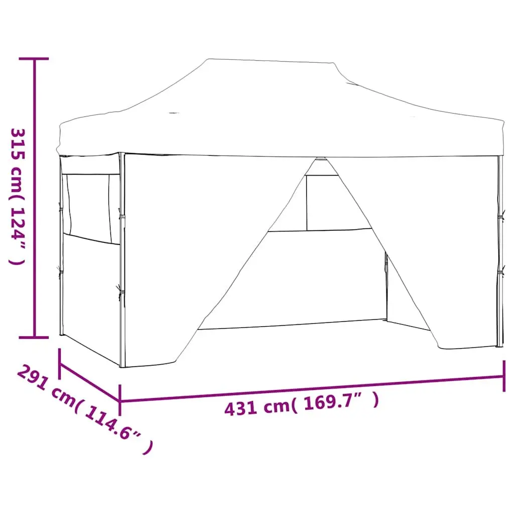 Foldable Pop-Up Tent 3x4.5m with Blue Canopy