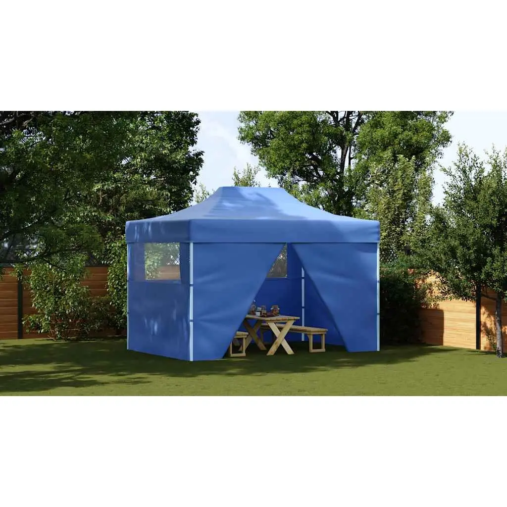 Foldable Pop-Up Tent 3x4.5m with Blue Canopy