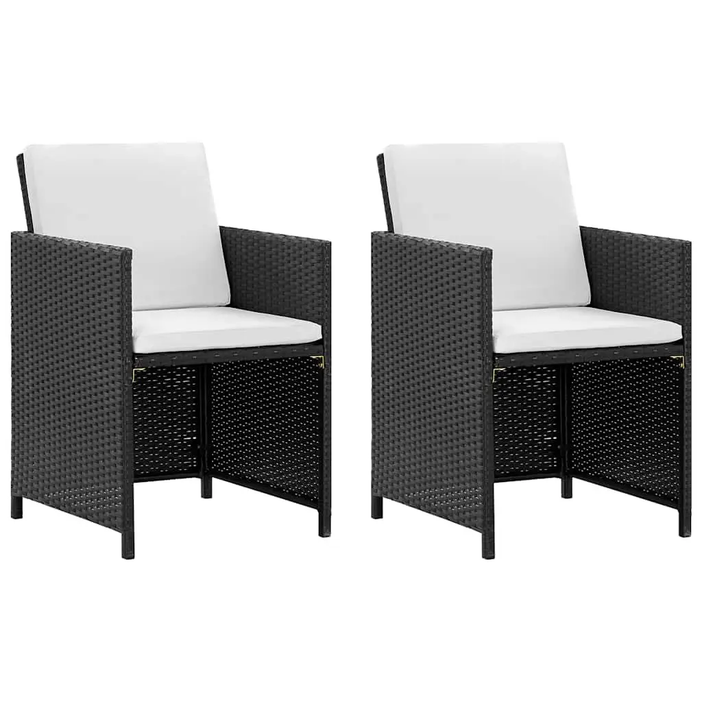 Outdoor Dining Set Poly Rattan 5 Piece Black Garden Furniture Patio Table Chairs