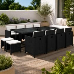 13-Piece Garden Dining Set with Durable Rattan Furniture