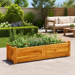 Sturdy Acacia Wooden Raised Bed Planter for Outdoors