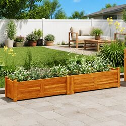 Durable Wooden Raised Bed Planter for Outdoor Gardening