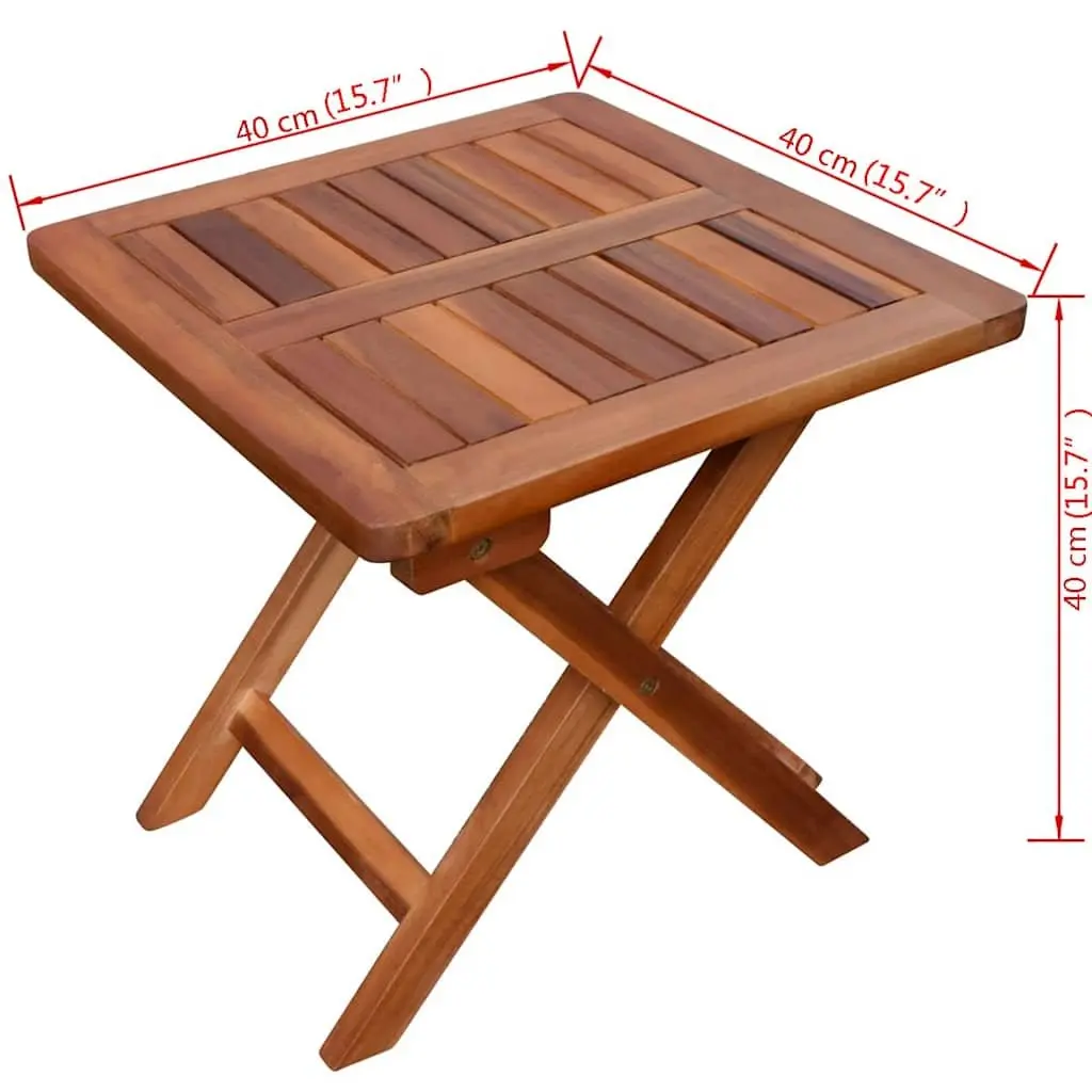 Outdoor Sun Lounger with Side Table in Solid Acacia Wood