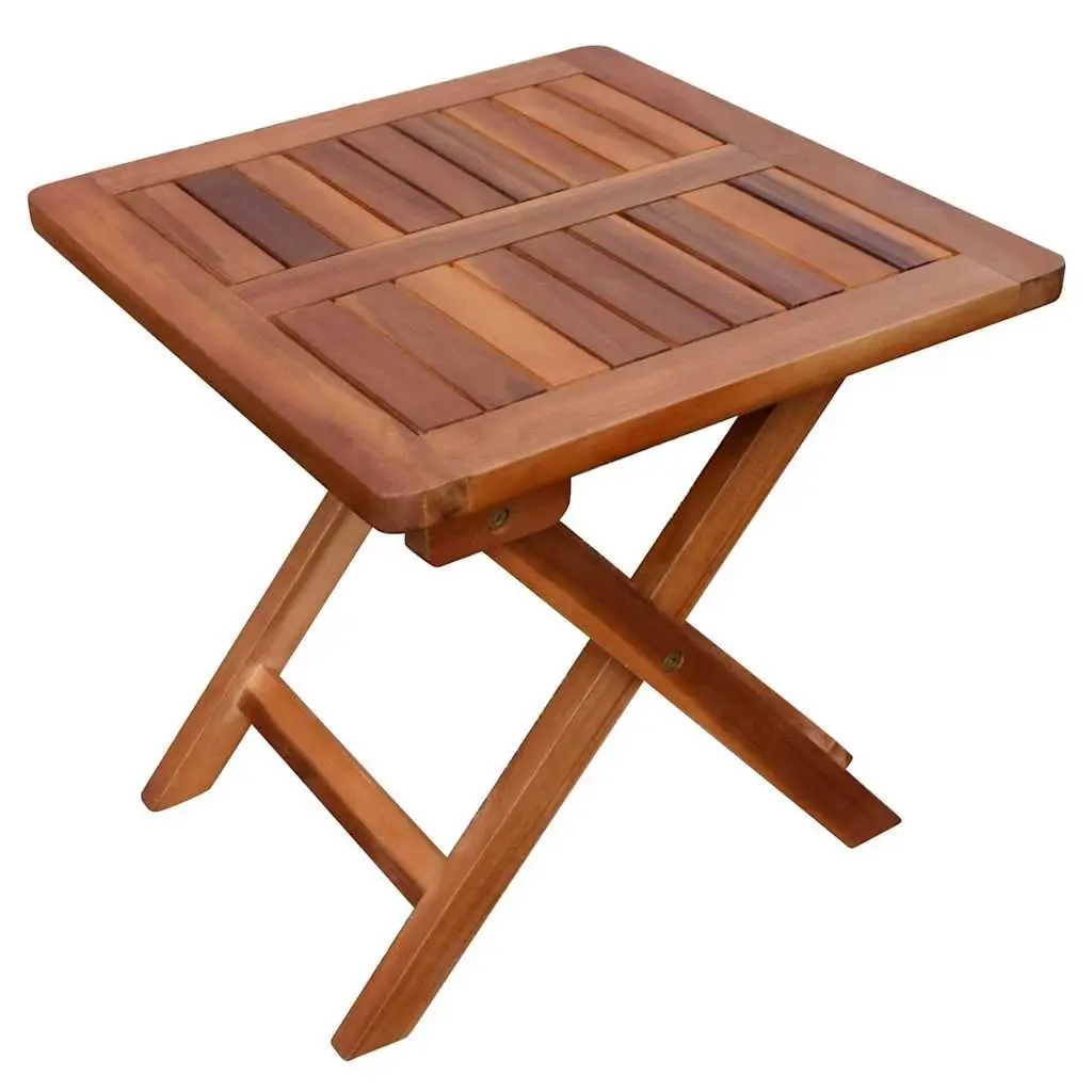 Outdoor Sun Lounger with Side Table in Solid Acacia Wood