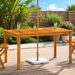 Solid Acacia Wood Outdoor Dining Table 140x80x74cm