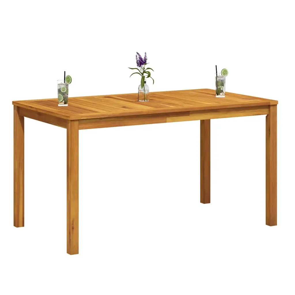 Solid Acacia Wood Outdoor Dining Table 140x80x74cm