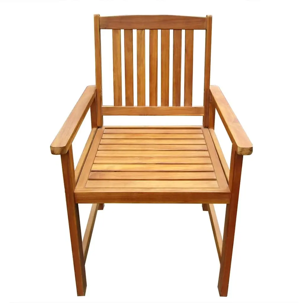 Outdoor Chairs Solid Acacia Wood Brown 2 Piece Garden Seating Patio Furniture