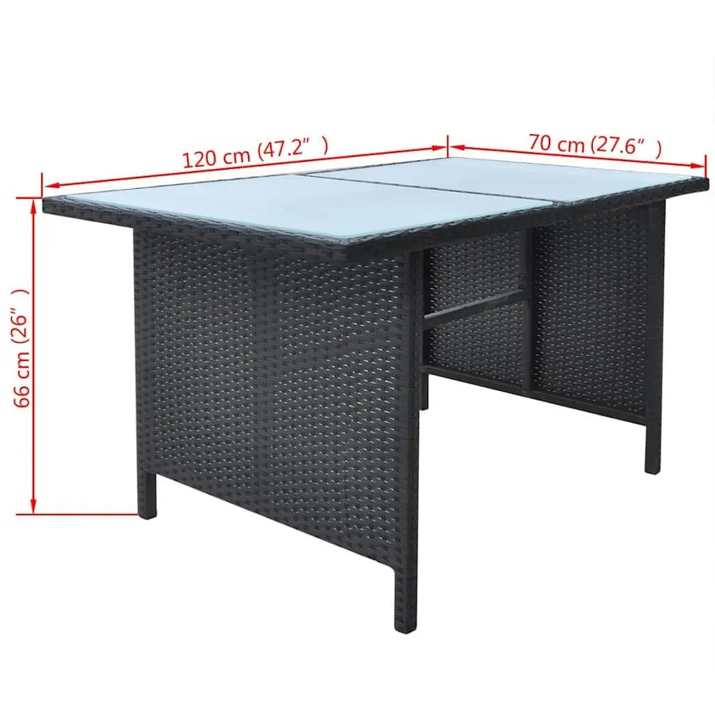 Outdoor Dining Set Poly Rattan 6 Piece Garden Furniture Patio Table Sofa Chair Black