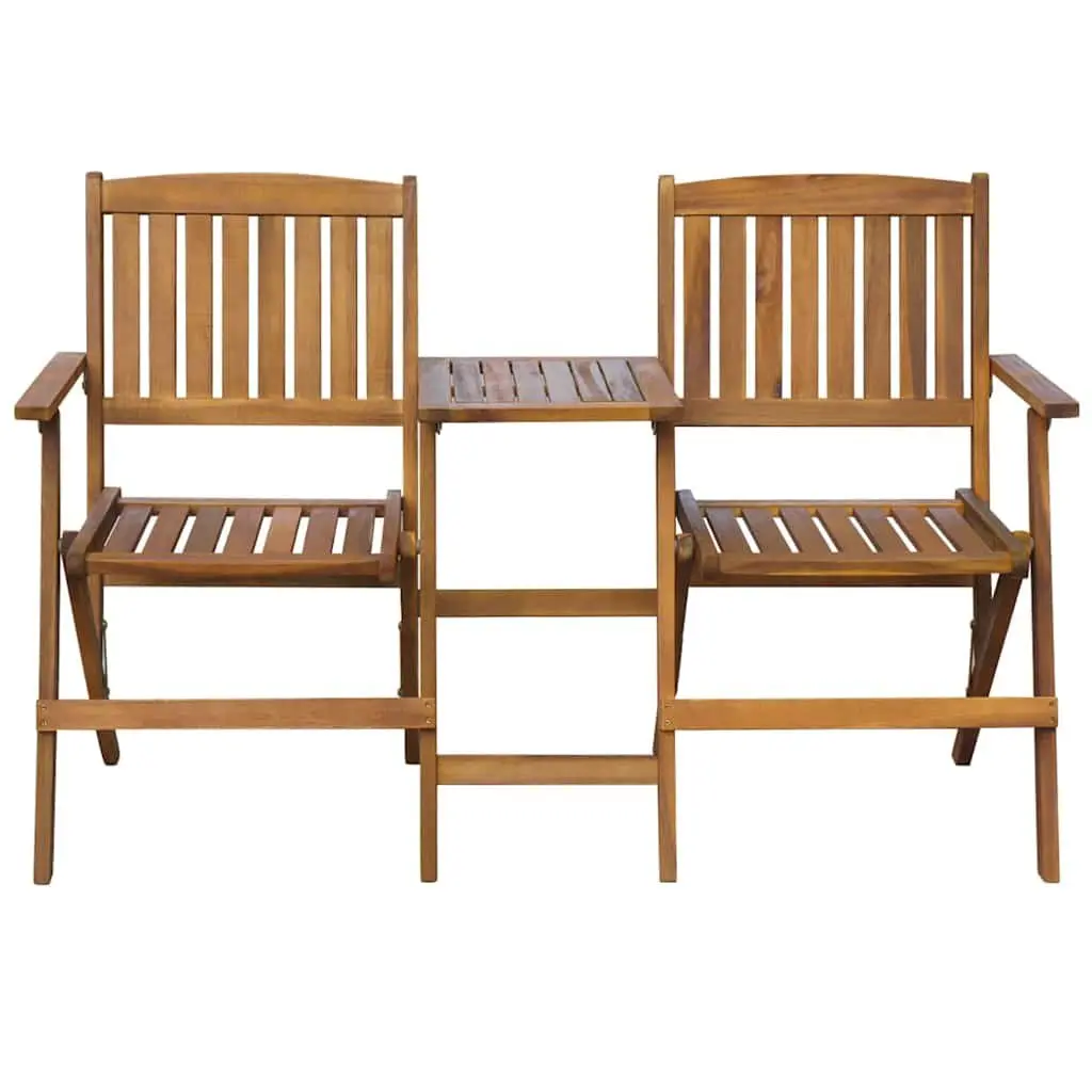 140cm Wooden Folding Garden Bench with Tea Table
