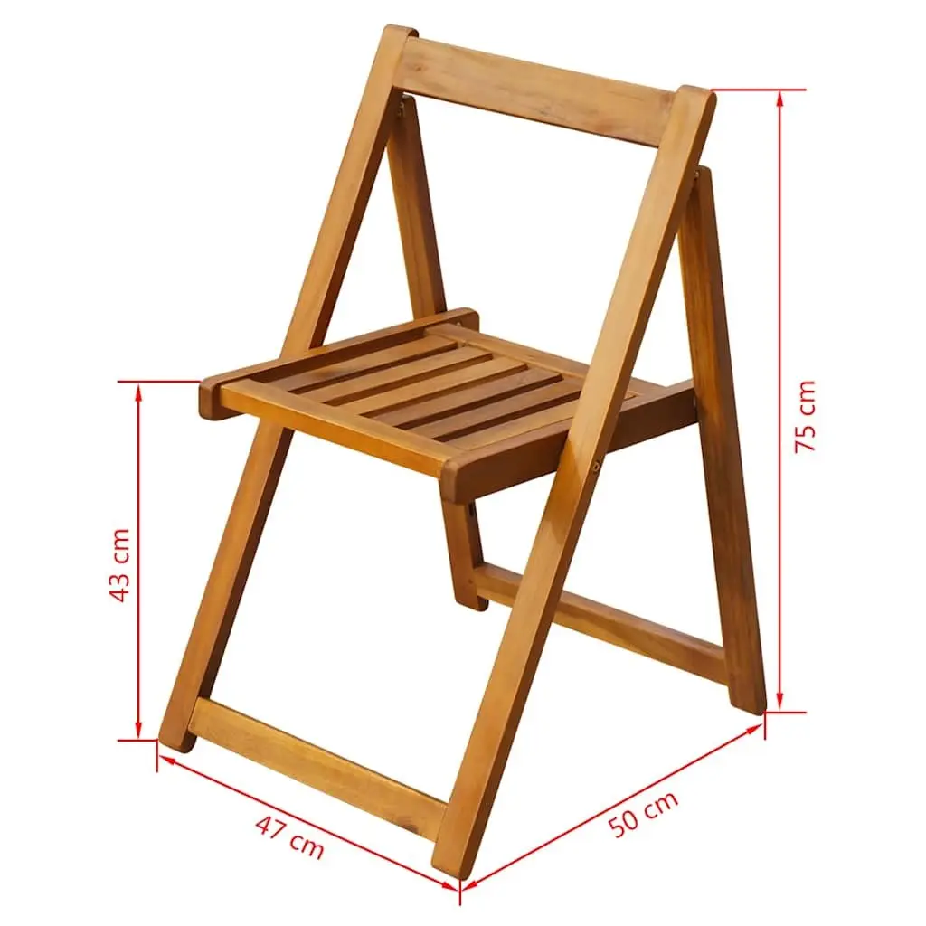 Outdoor Folding Chairs Acacia Wood Brown 2 Piece