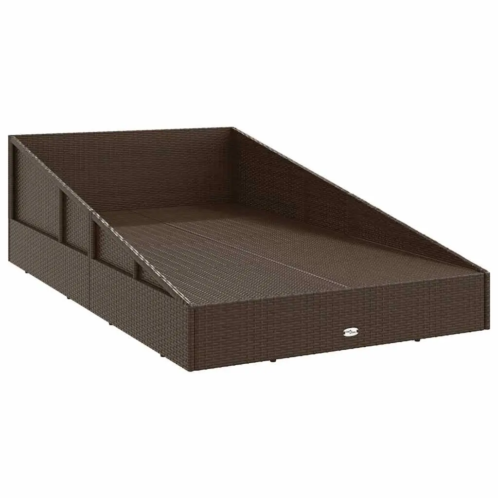 Outdoor Daybed PE Rattan 110 x 200 cm Brown 2-Person Sun Bed Patio Lounger with Cushions