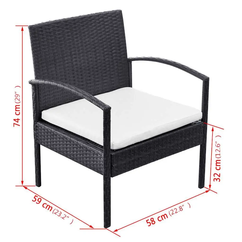 4 Piece Garden Lounge Set with Durable Build