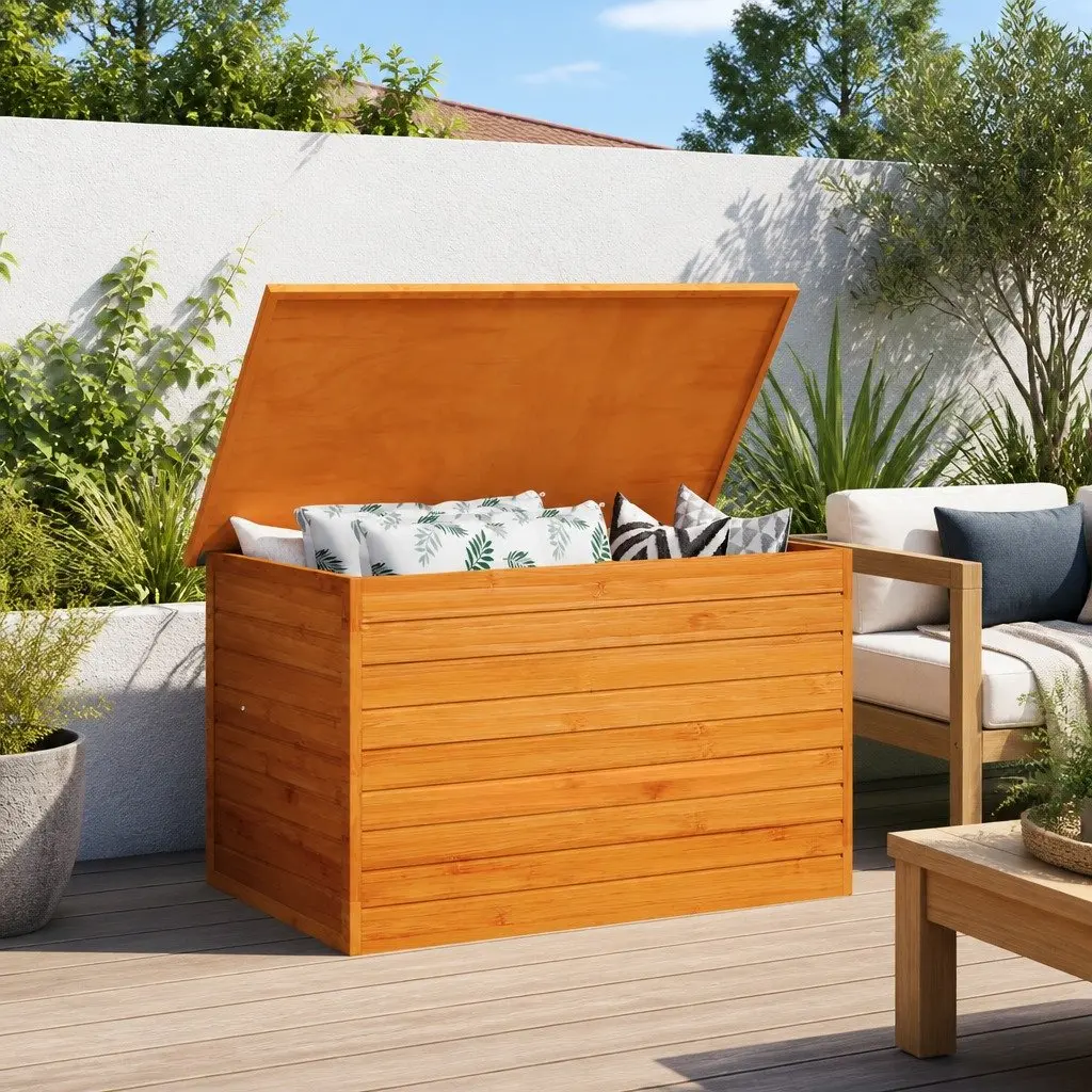 Wooden Garden Storage Box for Outdoor Use