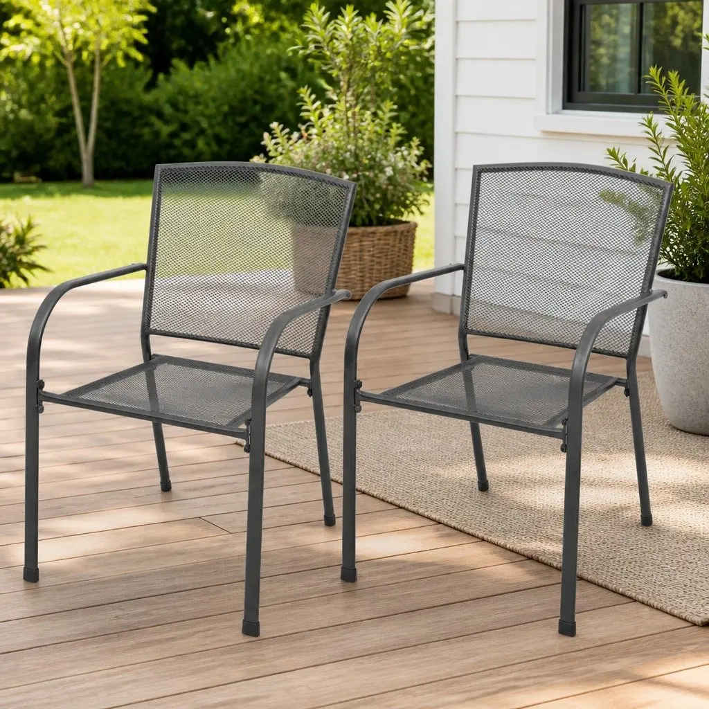 Steel Mesh Stackable Chairs for Outdoor Use