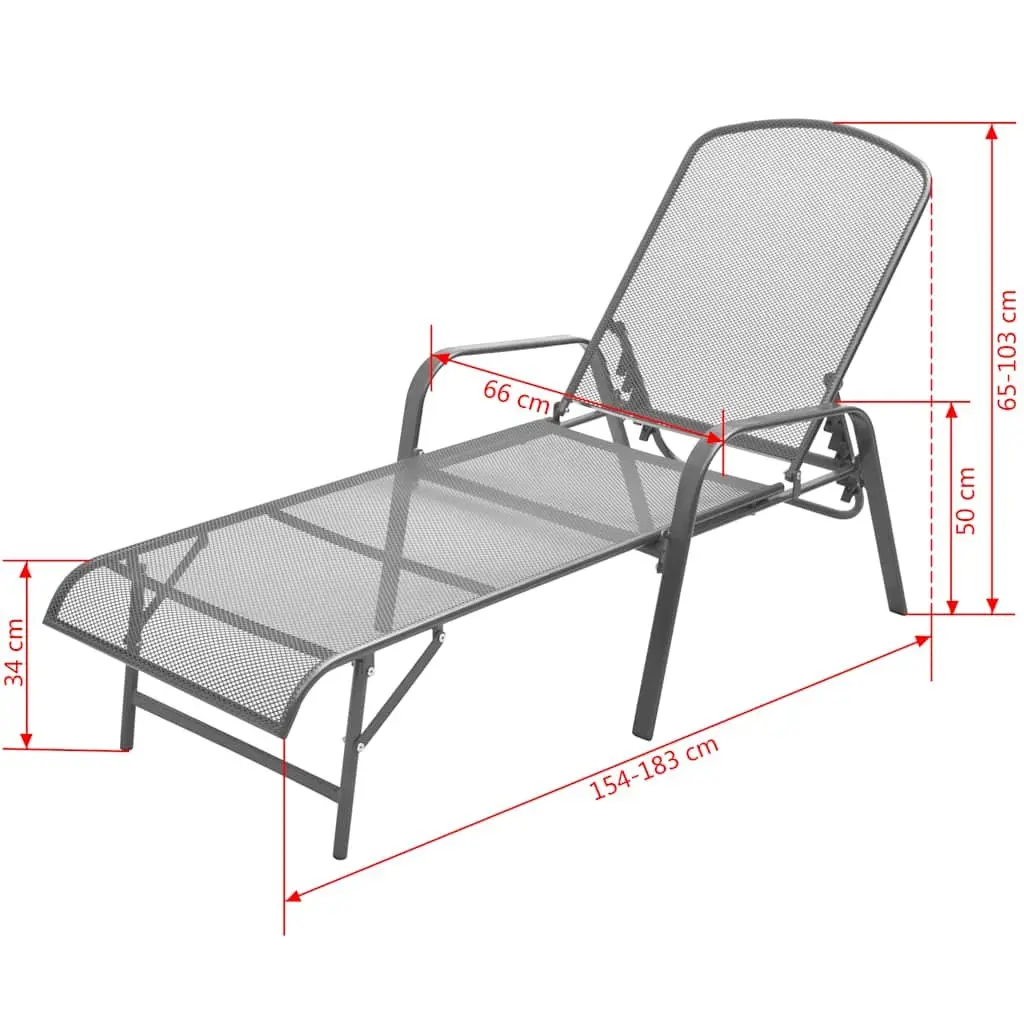 2-Piece Sun Lounger Set with Folding Table