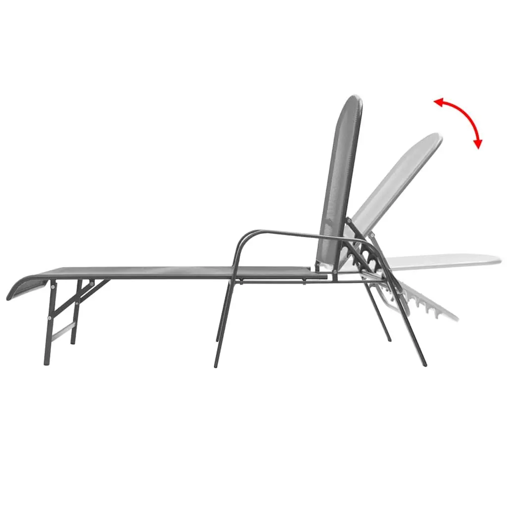 2-Piece Sun Lounger Set with Folding Table