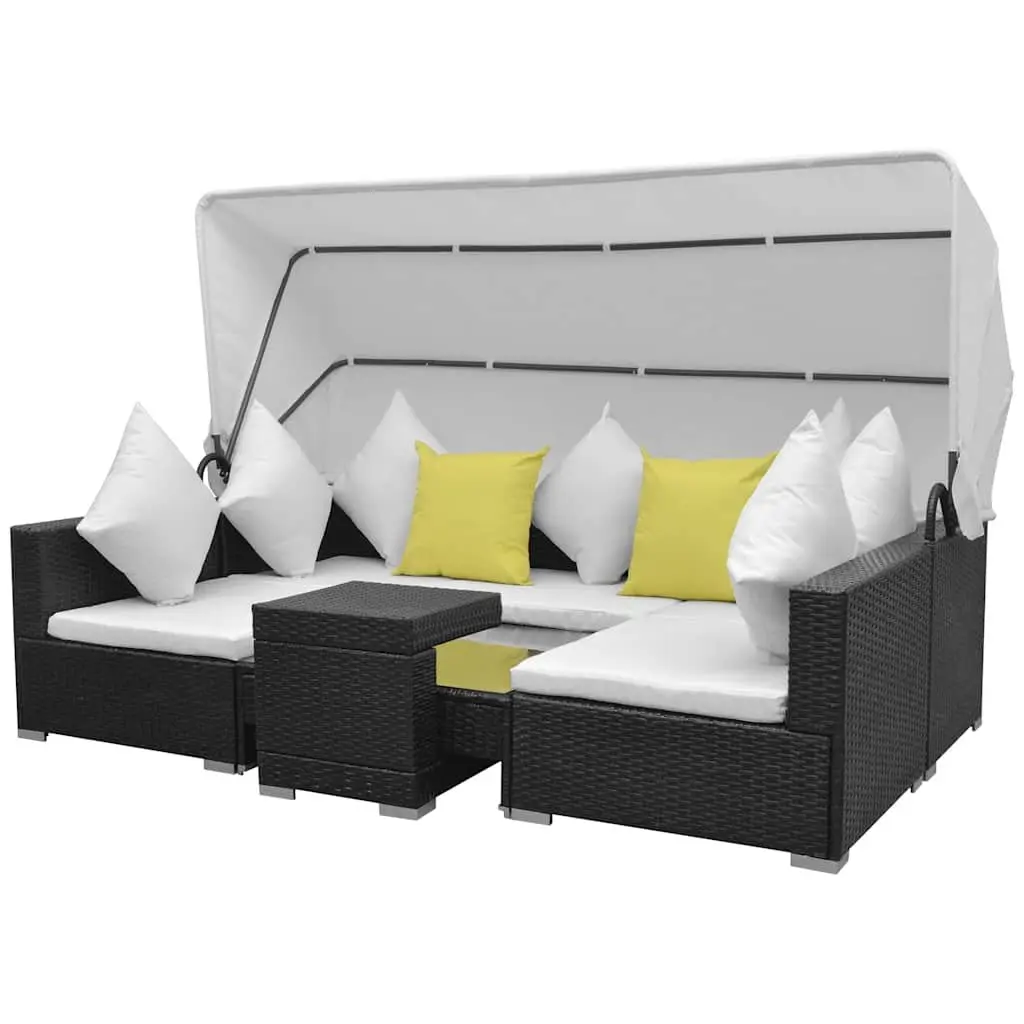 7 Piece Modular Garden Lounge Set with Canopy