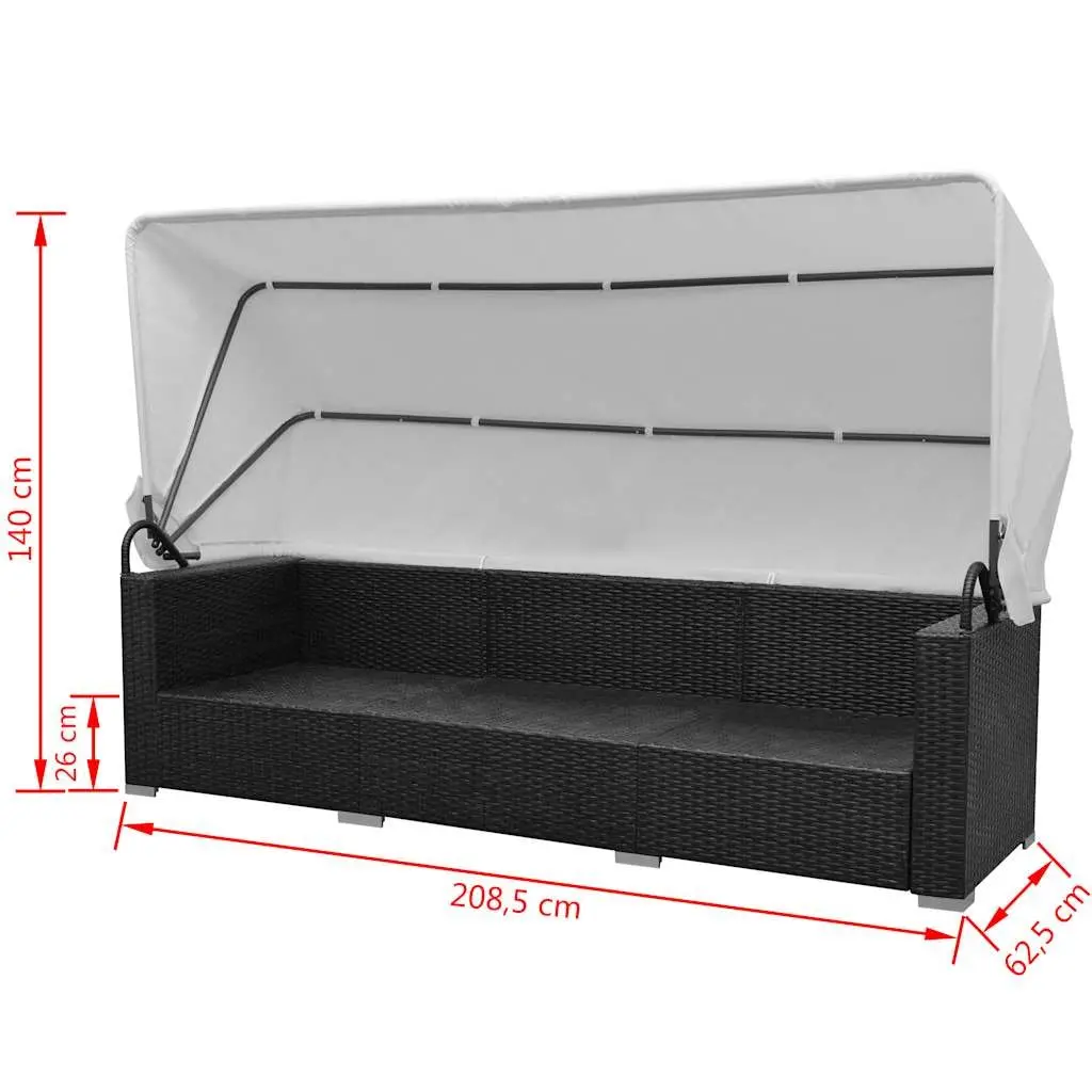 7 Piece Modular Garden Lounge Set with Canopy