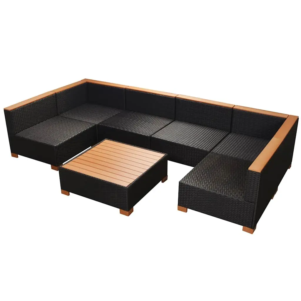 7-Piece Modular Garden Lounge Set with Cushions