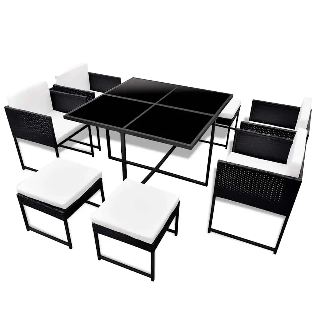 9-Piece Rattan Garden Dining Set
