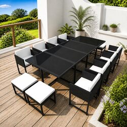 13-Piece Rattan Outdoor Dining Set with Durable Build