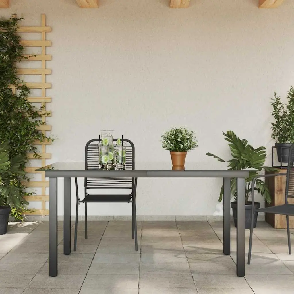 Black Aluminium Frame Garden Dining Table