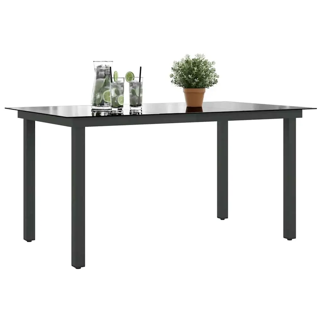 Black Aluminium Frame Garden Dining Table