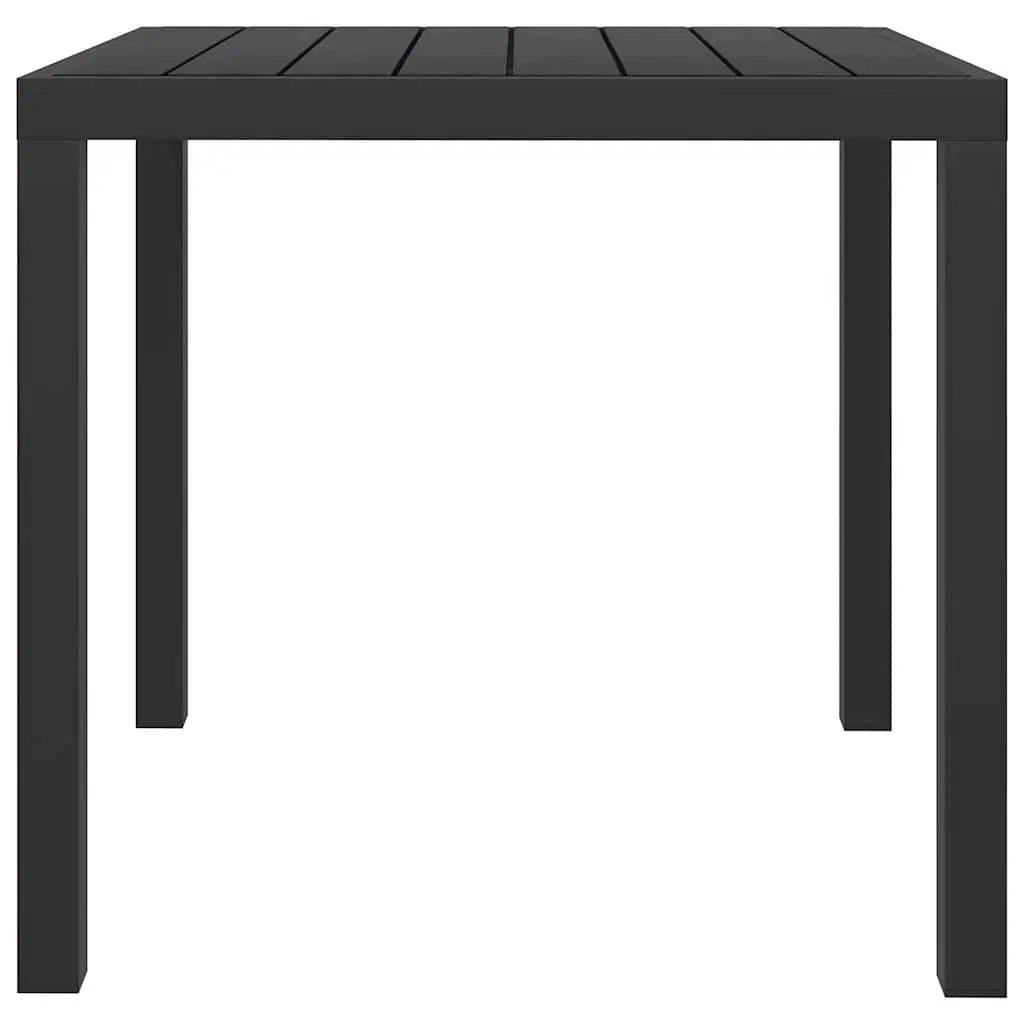 Outdoor Garden Table WPC Aluminium 80x80x74cm Black