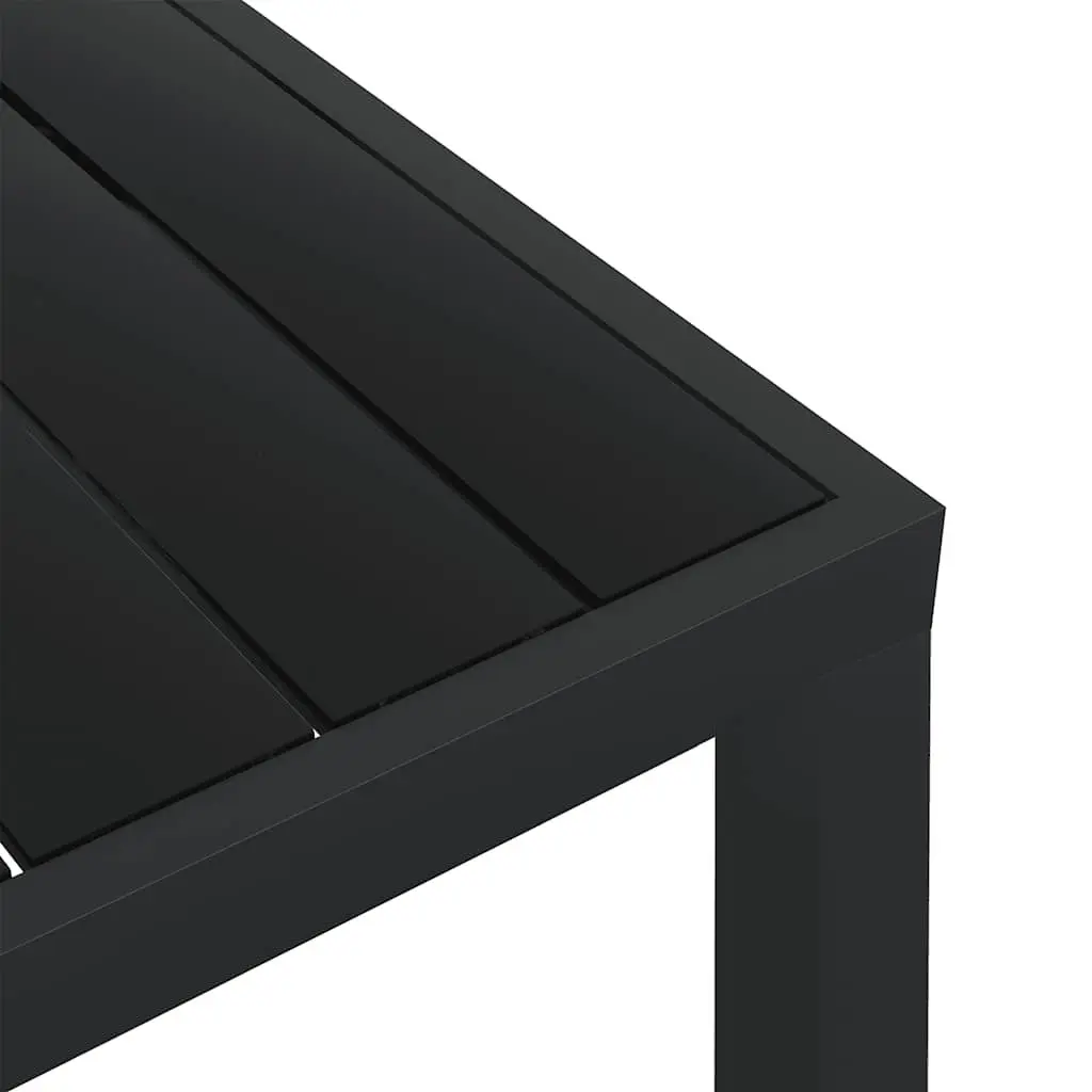 Outdoor Garden Table WPC Aluminium 80x80x74cm Black