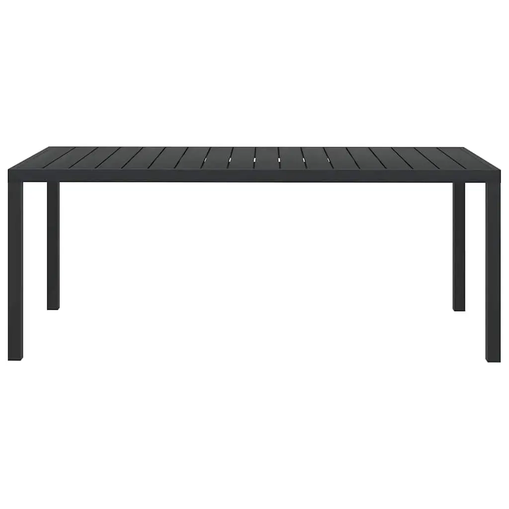 Black Outdoor Garden Table 185x90x74cm