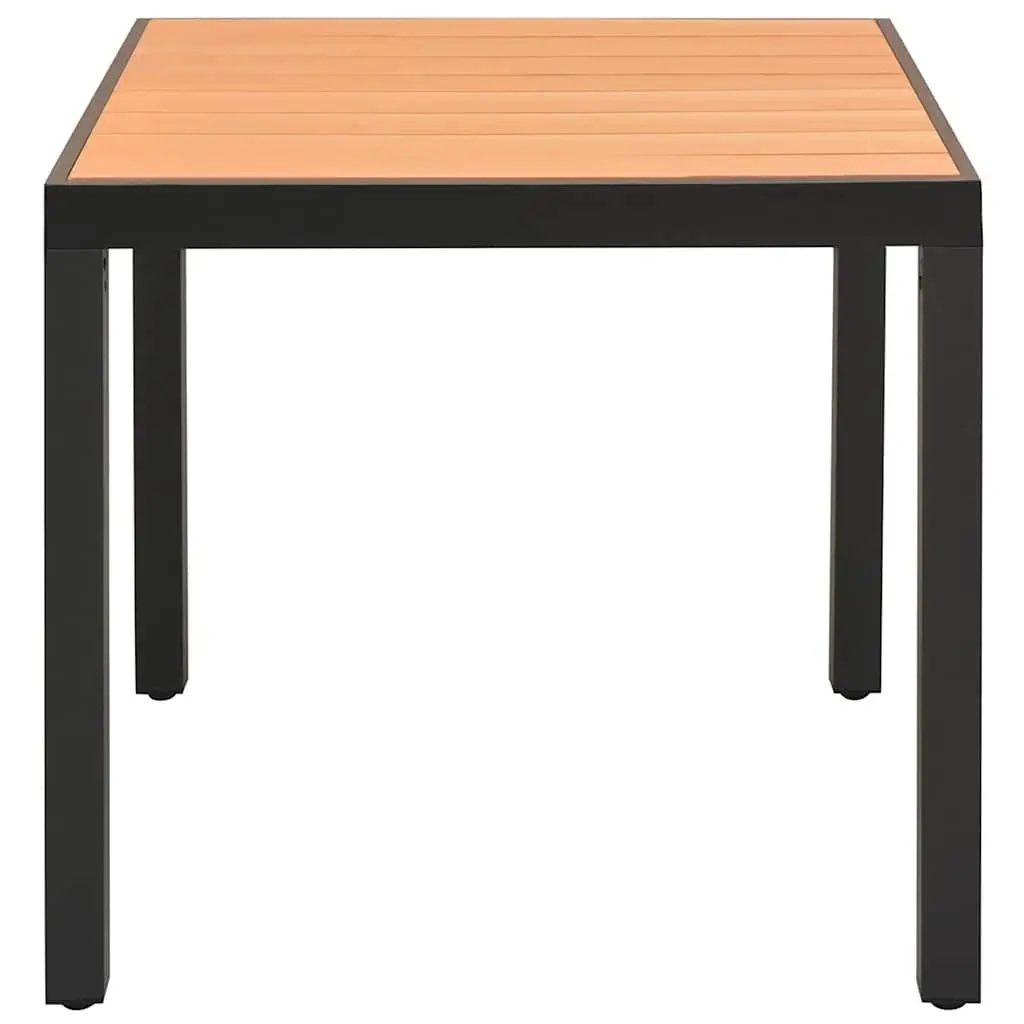 Brown Outdoor Table 80x80x74cm with Aluminium Frame