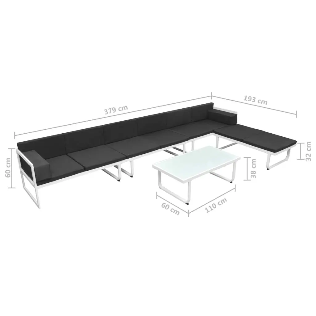 5 Piece Outdoor Lounge Set with Black Finish