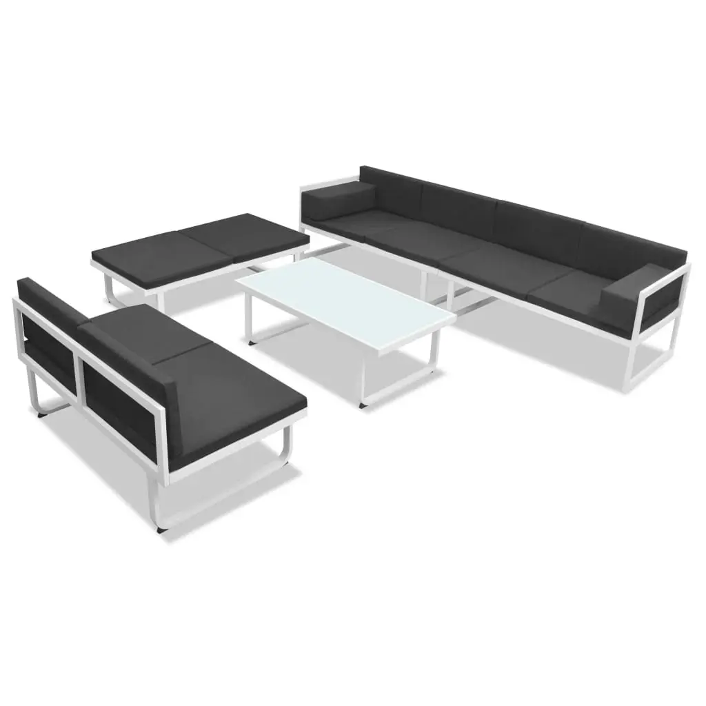 5 Piece Outdoor Lounge Set with Black Finish