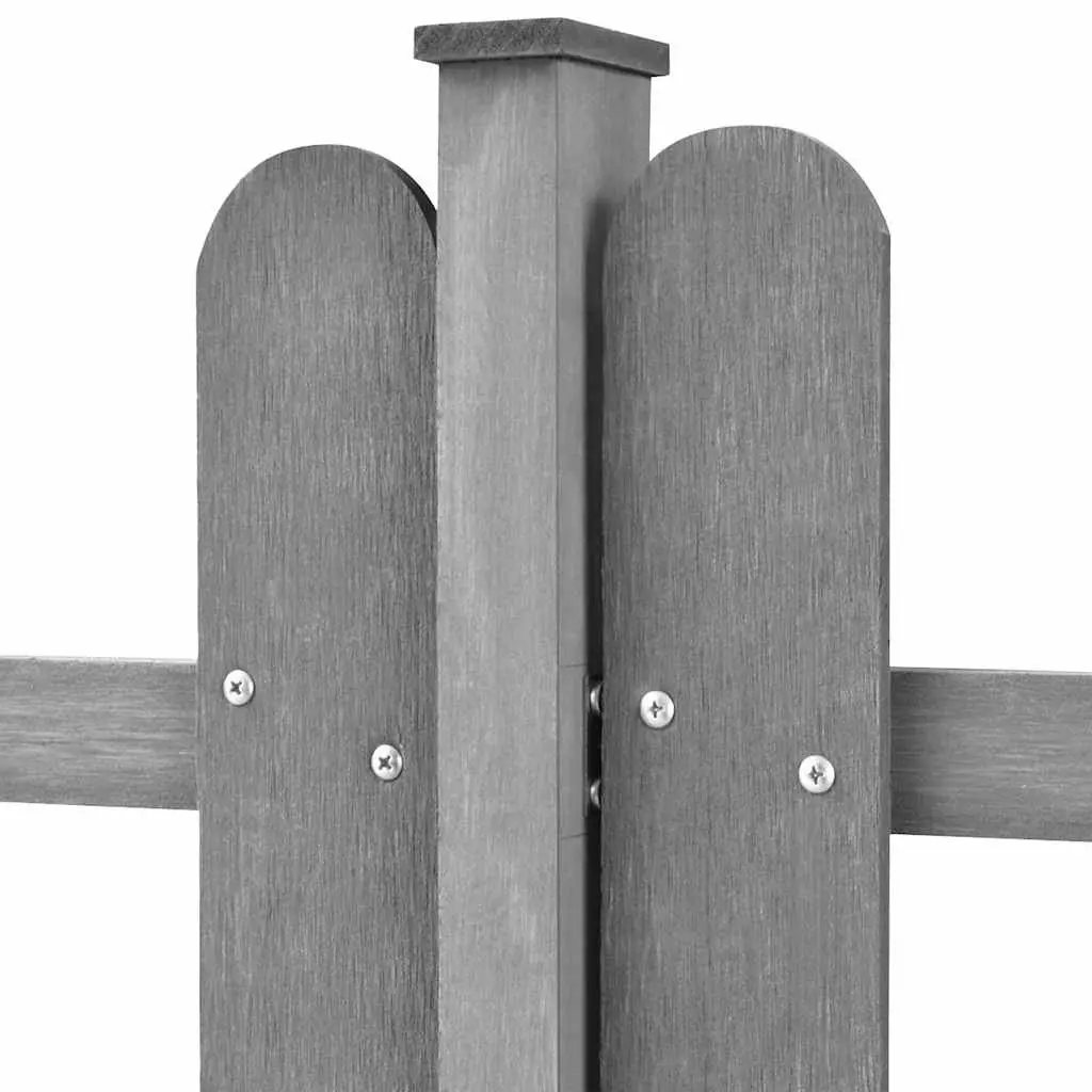 Picket Fence Panels Wood Plastic Composite 600x60 cm Grey 3 Piece Garden Outdoor Decorative