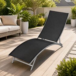 Premium Black Sun Lounger with Ergonomic Design