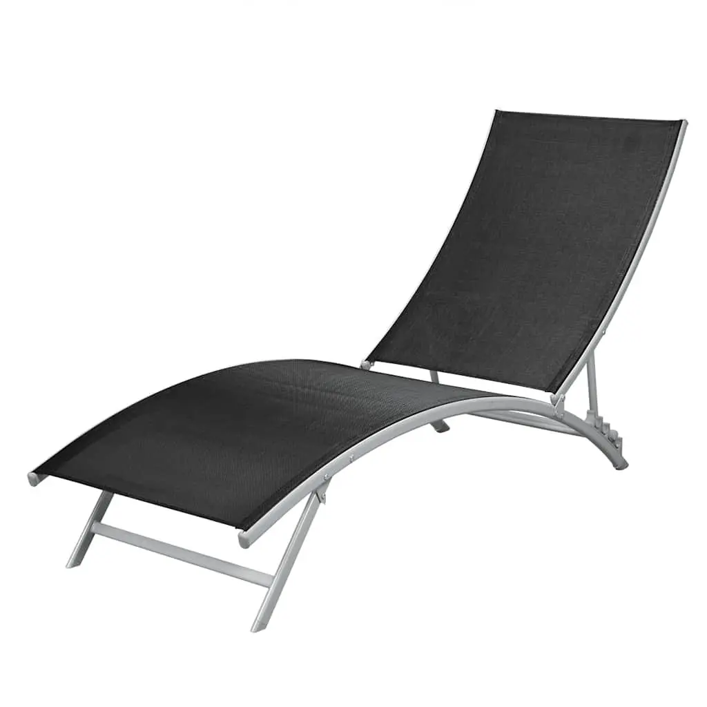 Sun Lounger Outdoor Daybed Recliner Chair Garden Patio Furniture Black