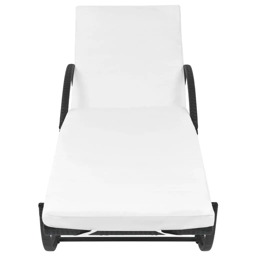 Black Sun Lounger with Removable Cushion