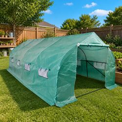 Durable Polytunnel Greenhouse with 18m² Walk-in Space