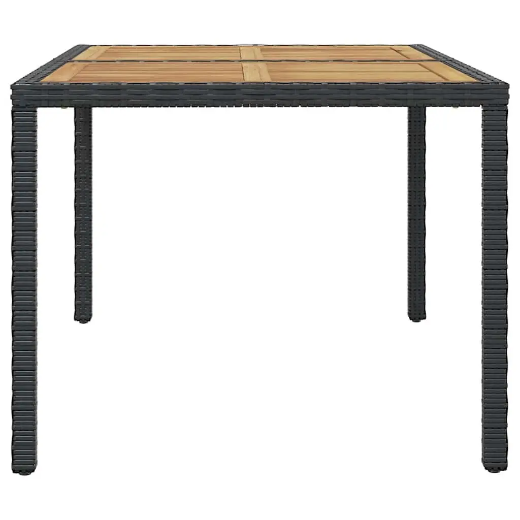 Outdoor Dining Set Poly Rattan Table 6 Chairs Cushions Black