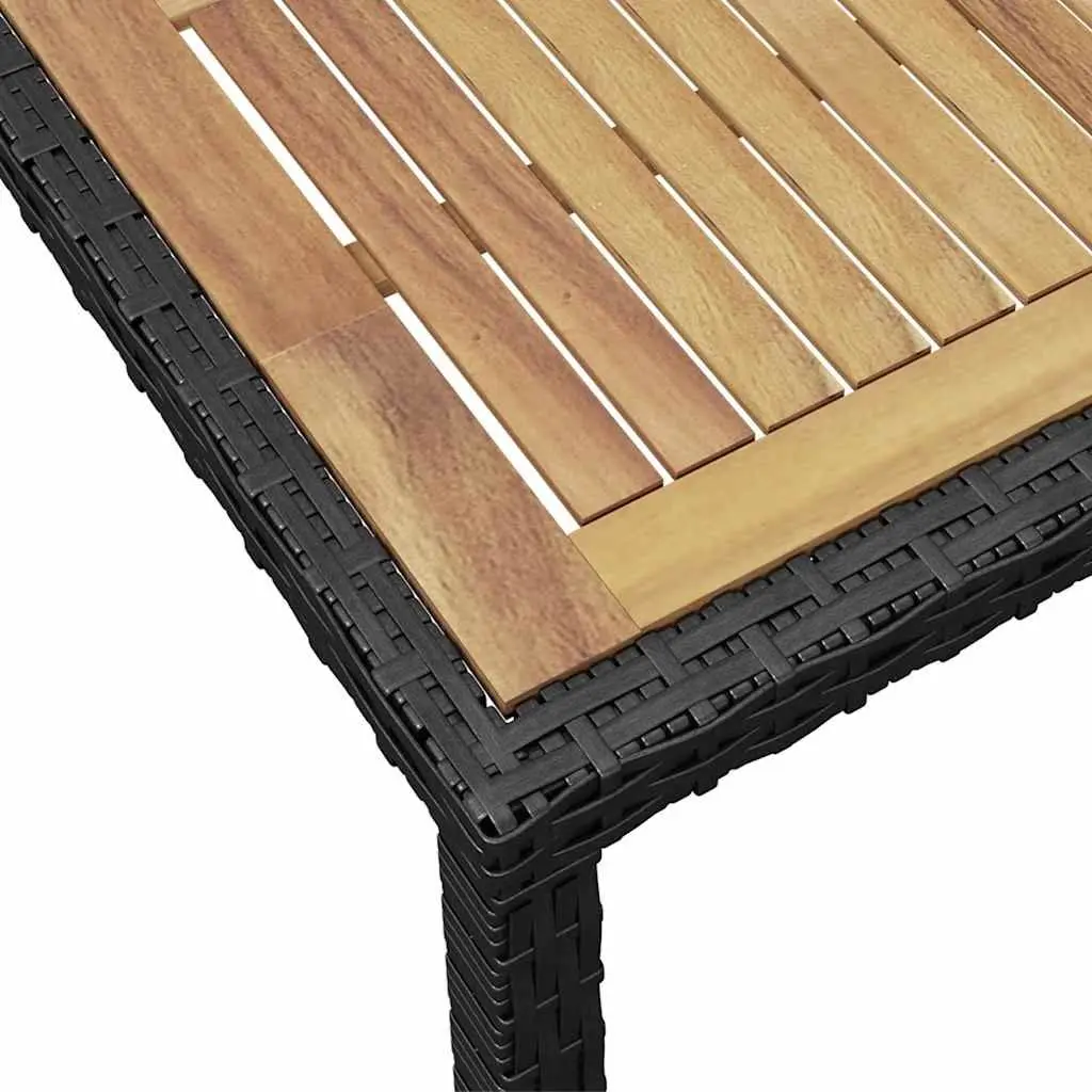 Outdoor Dining Set Poly Rattan Table 6 Chairs Cushions Black
