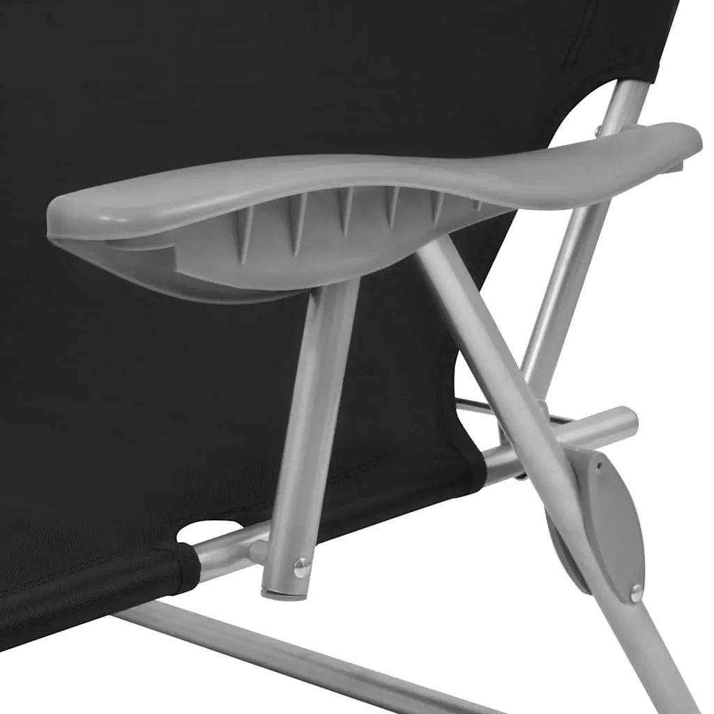 Foldable Sun Lounger with Adjustable Canopy