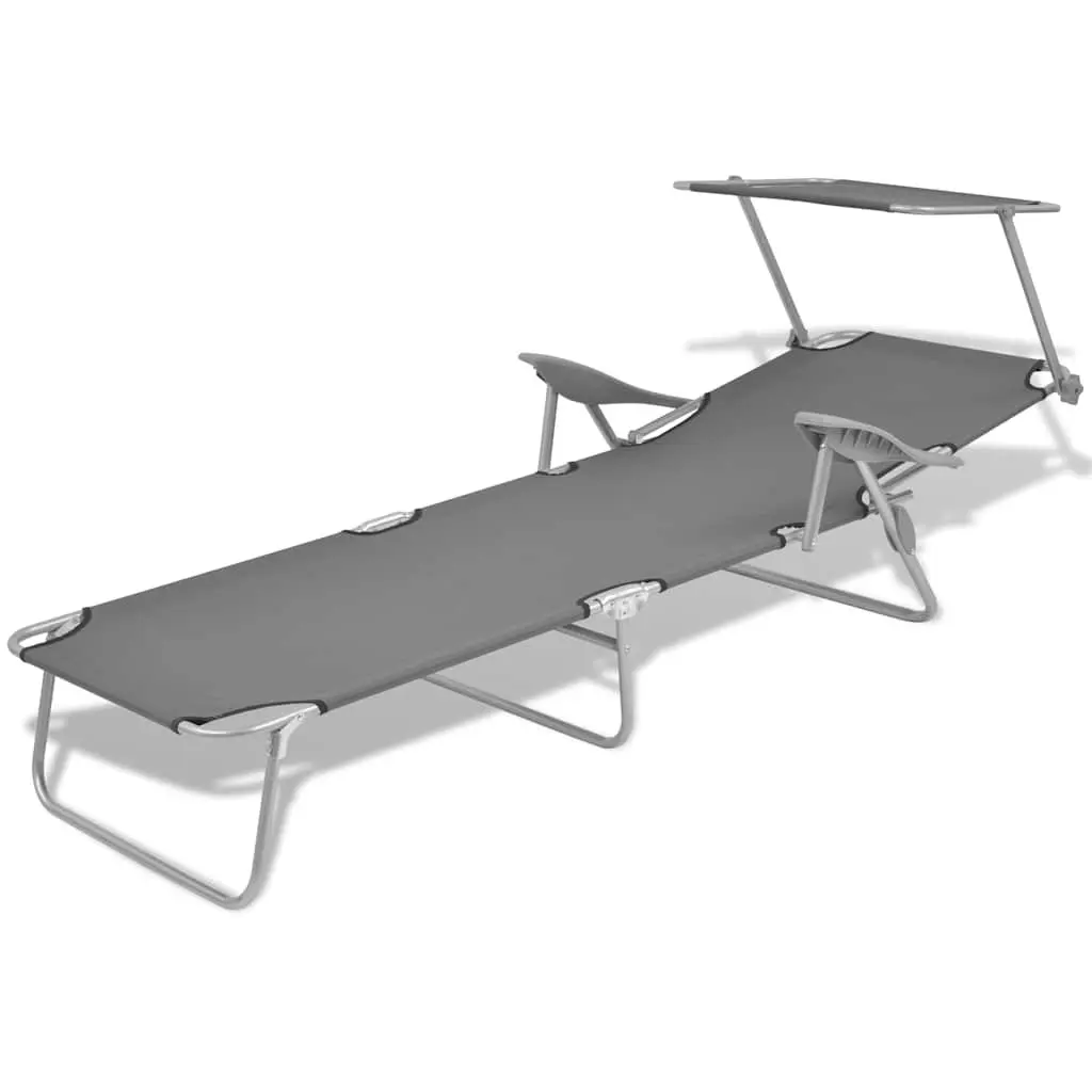 Sun Lounger with Adjustable Canopy for Outdoor Relaxation