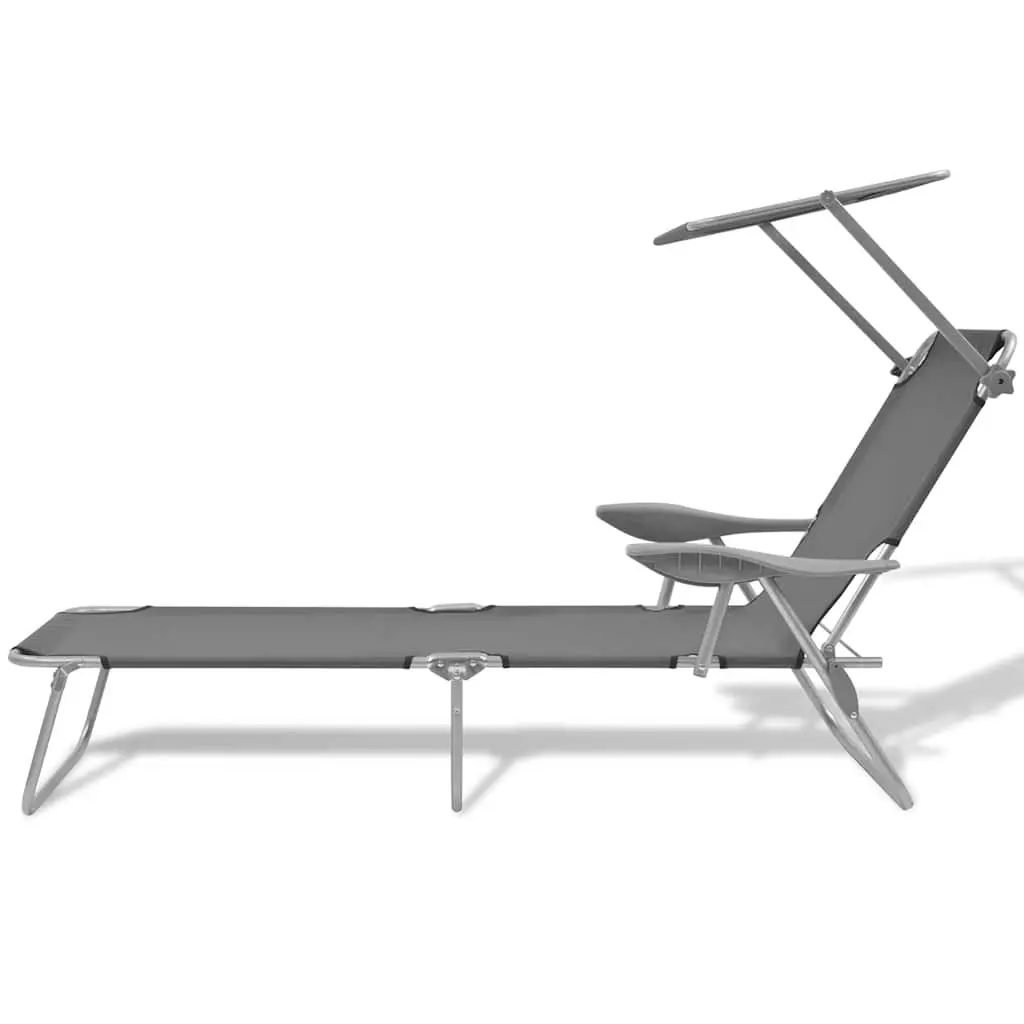 Sun Lounger with Adjustable Canopy for Outdoor Relaxation