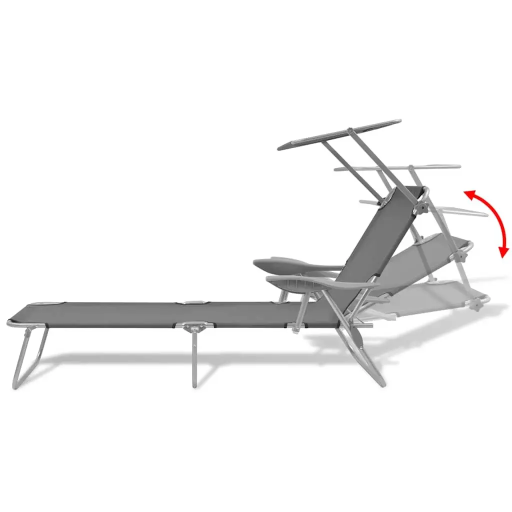 Sun Lounger with Adjustable Canopy for Outdoor Relaxation