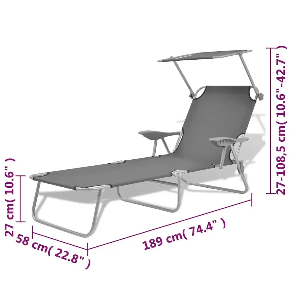 Sun Lounger with Adjustable Canopy for Outdoor Relaxation