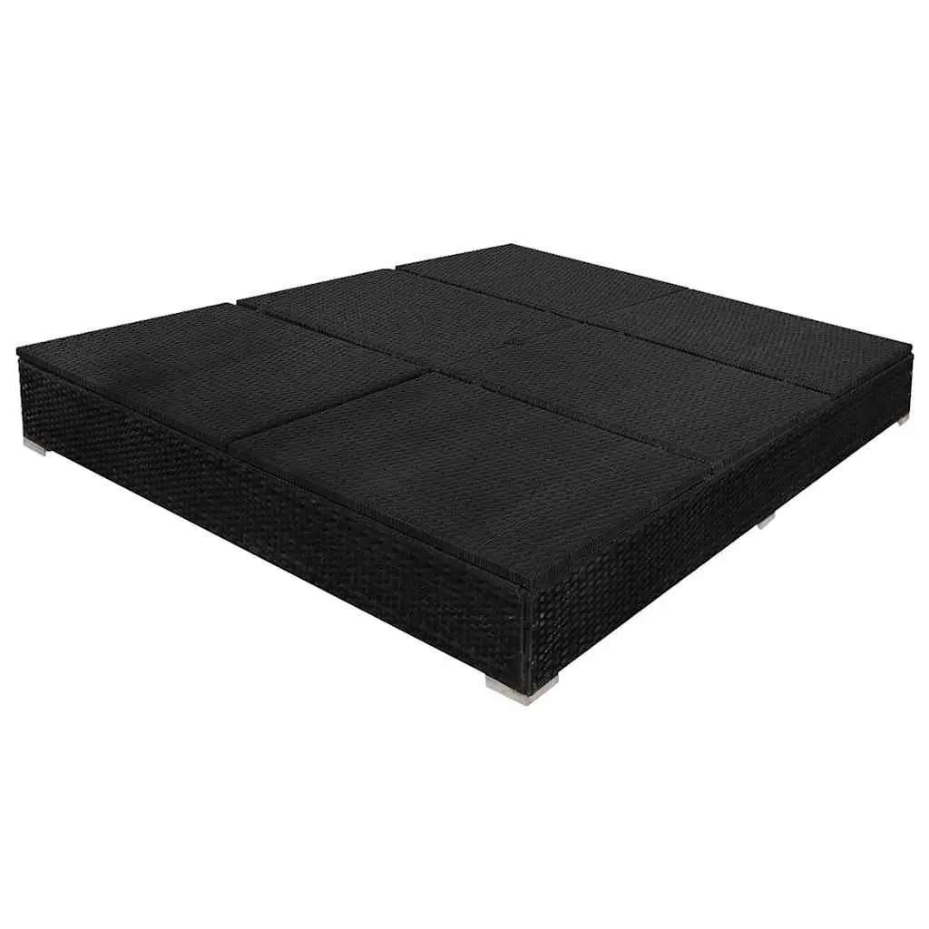 Outdoor Lounge Bed for 2 with Adjustable Umbrella