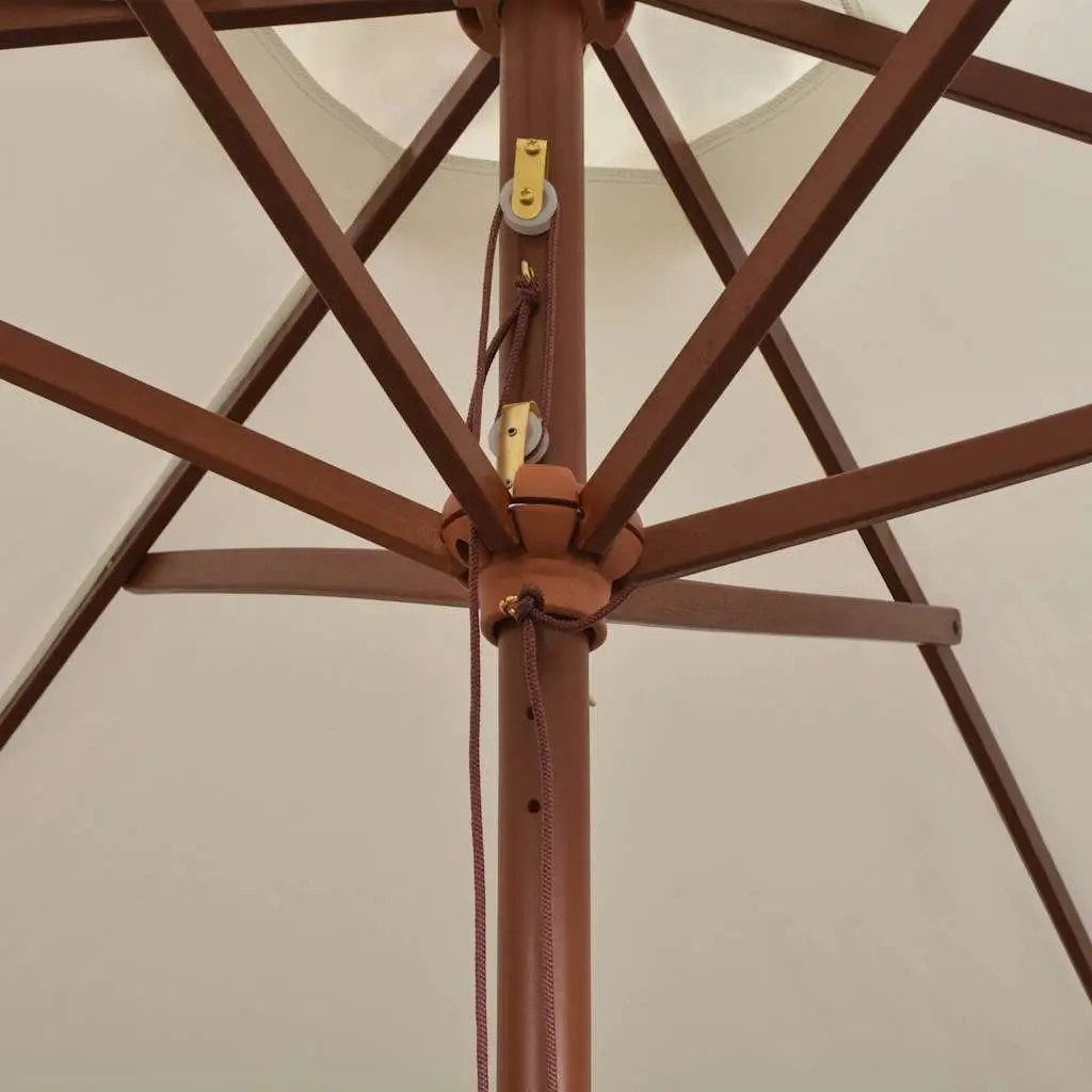 Wooden Garden Parasol with UV Protection 270x270 cm